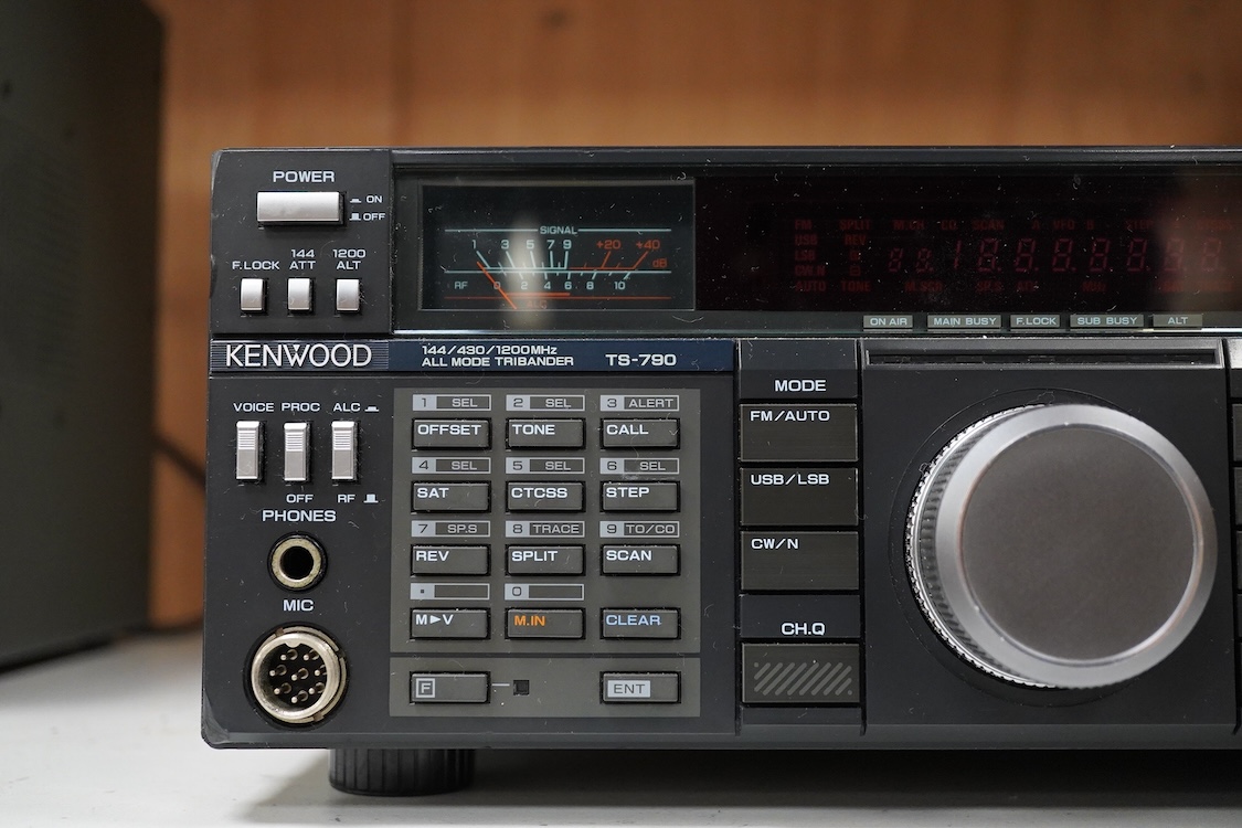 A Kenwood TS-790 All Mode Tribander amateur radio transceiver, serial number 0090098